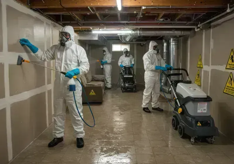 Basement Moisture Removal and Structural Drying process in Leitchfield, KY